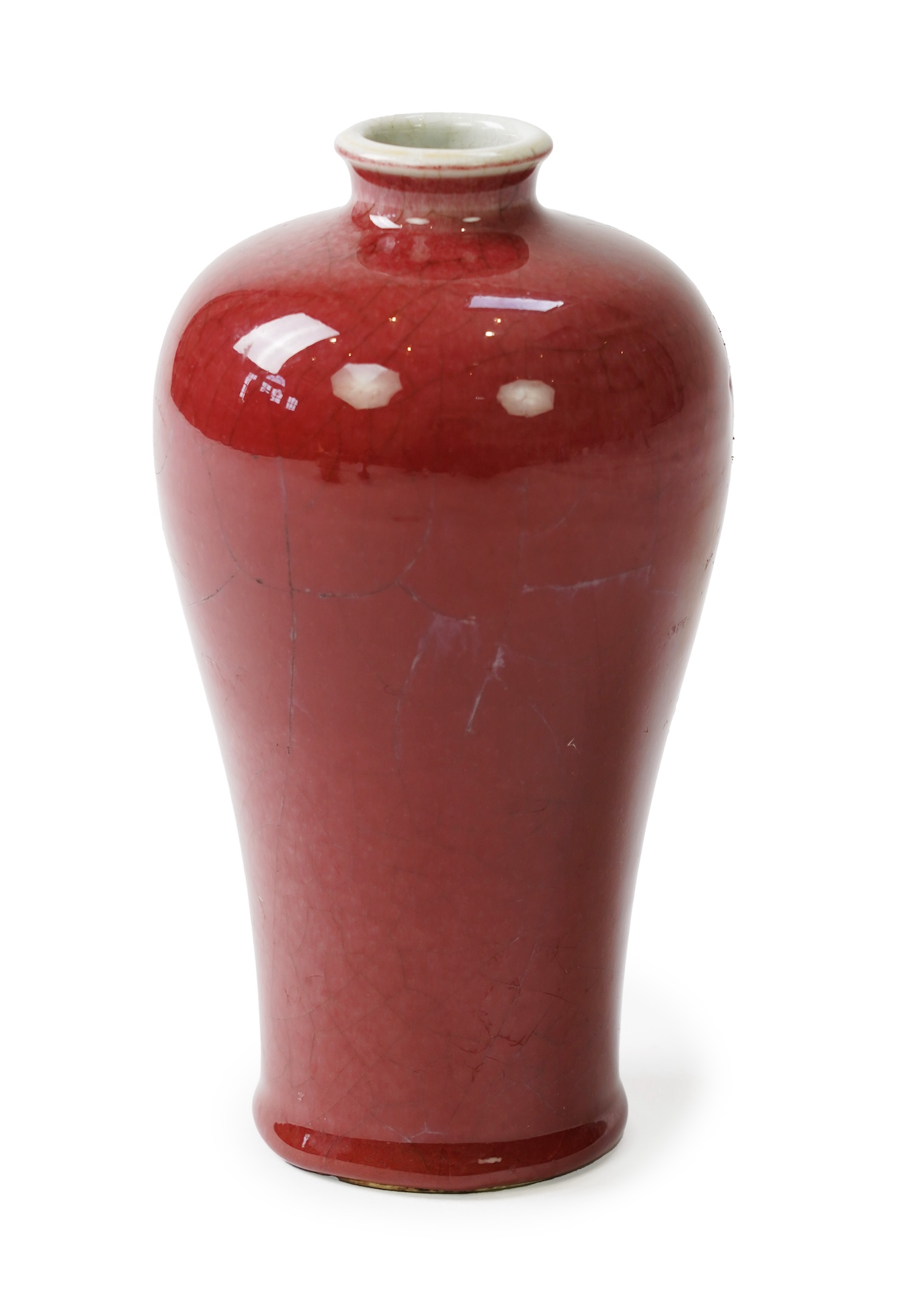 A Chinese Sang de boeuf glazed meiping, 20cm